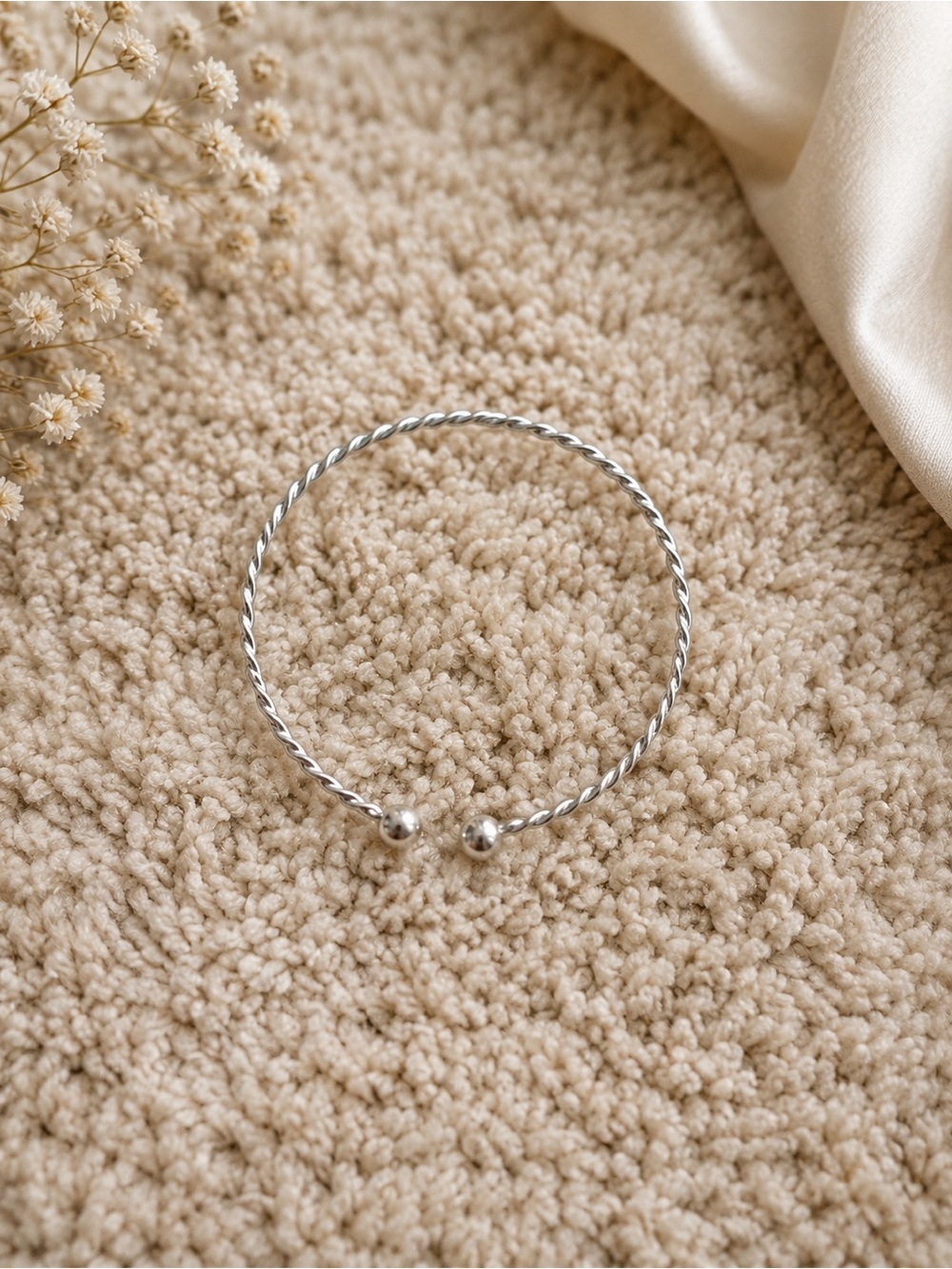 Silver Twisted Open Cuff Bracelet - Women Jewelry